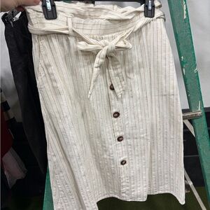 White Pinstripe Skirt